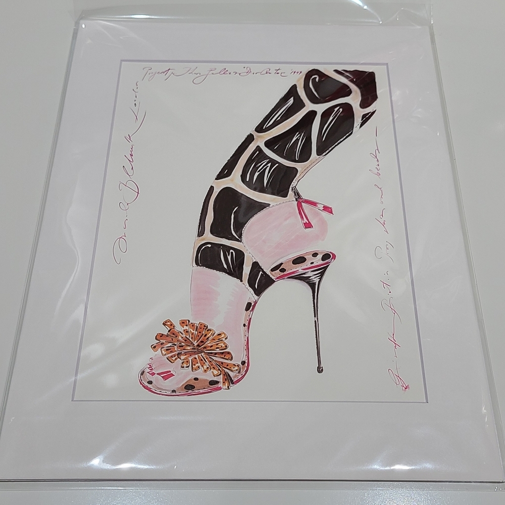 New Manolo Blahnik art print matted white 11 X 14